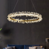 French Light Luxury Lamps Modern Minimalist Living Room Diningroom Bedroom Lighting Internet Celebrity Ring  Crystal Pendant