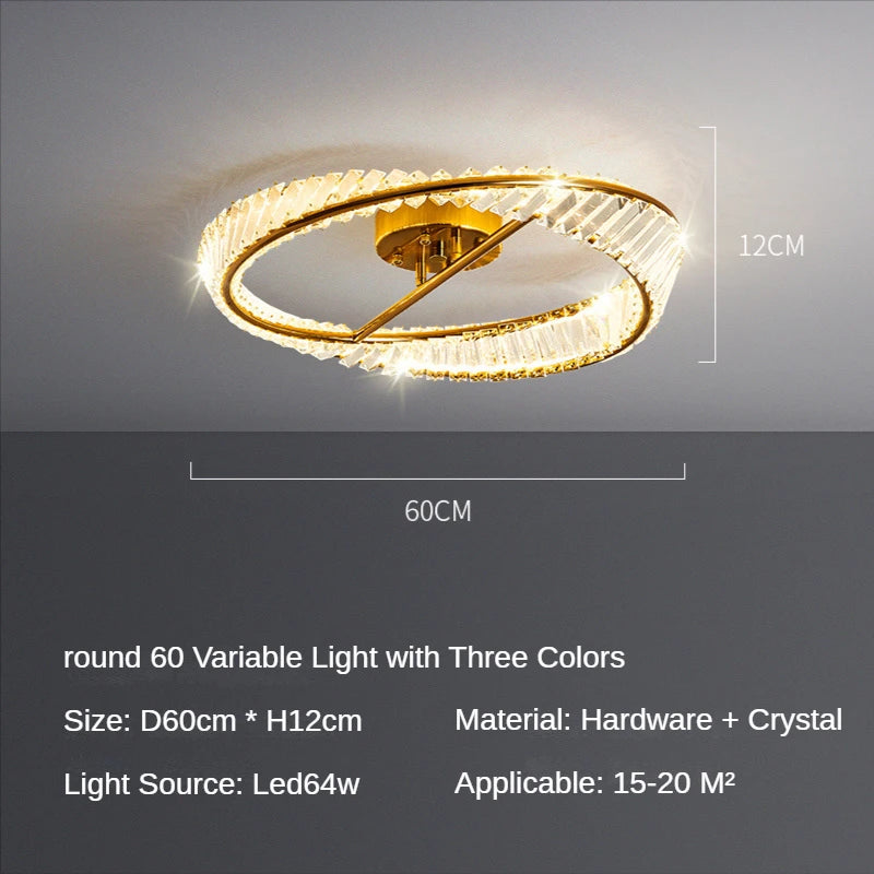 2025 Luxury Ceiling Lamps Modern Bedroom Crystal Led Chandelier Lamps Living Room Ceiling Lights Luster Indoor Lighting Fixtures
