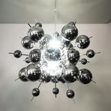 Nordic Designer Chrome Gold Metal LED Pendant Light Modern Artistic Glass Ball Chandeliers for Restaurant Home Decor