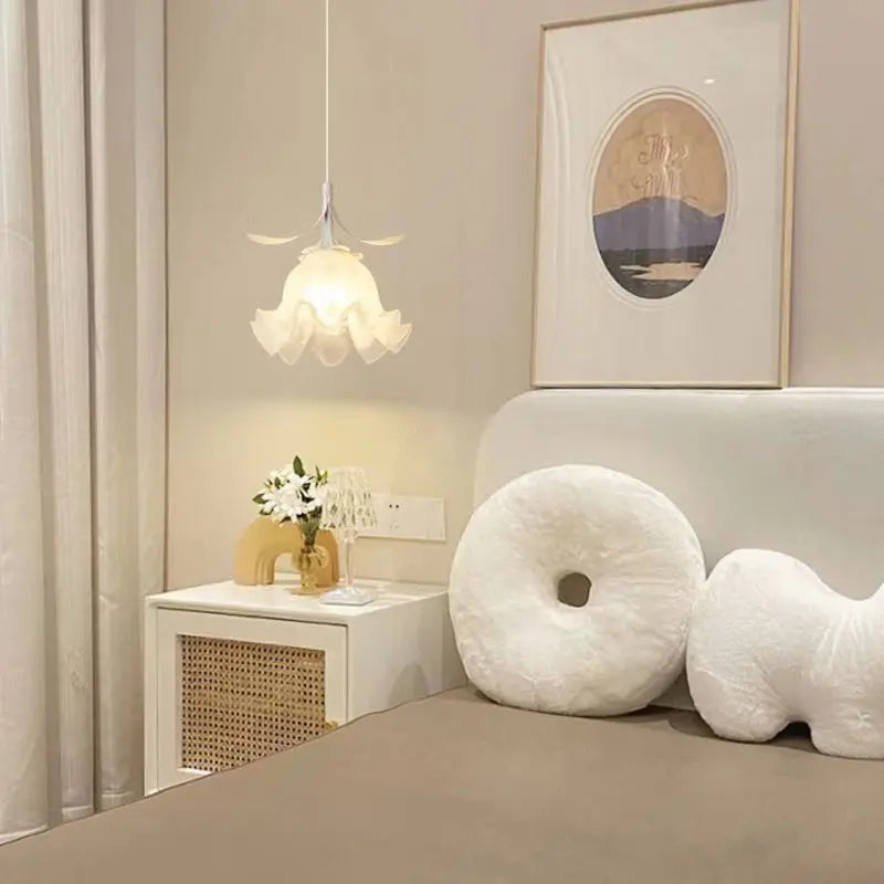 French Cream Flower Bedroom Bedside Wall Lamp Warm Rural Decorative Lights for Living Room Background Aisle Stairway Sconces