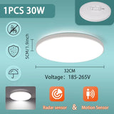 Modern Radar Motion Sensor LED Ceiling Light - 220V Flush Mount Smart Lamp