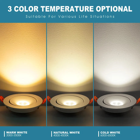  New 360 Degrees Angle Adjustable 5W 7W 10W 12W 18W Ceiling Spot Lights Recessed Downlights For Home TV Background