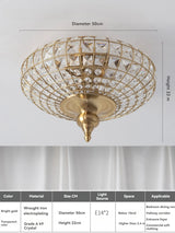 Vintage K9 Crystal Pendant Lights for Living Room Bedroom American Copper Crystal Ceiling Chandelier for Dining Room Kitchen Bar