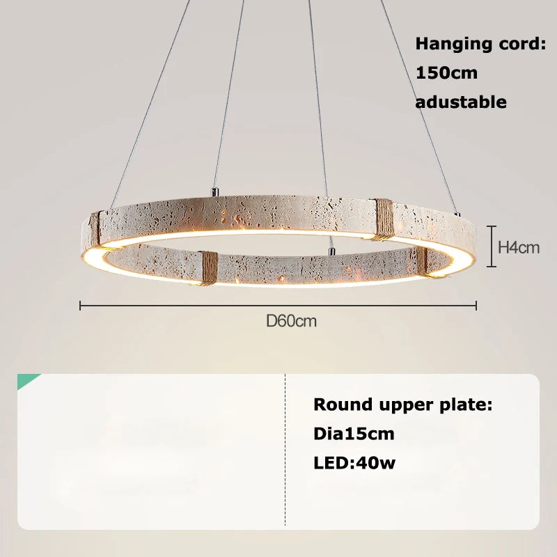 2025 Trendy Home Decoration Round Linear Natural Stone Chandelier Lighting Lustre Para Sala Estar Hanging Lamps For Dinning Room
