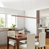 Modern Wooden Linear Pendant Light - Nordic LED Kitchen Island Hanging Lamp