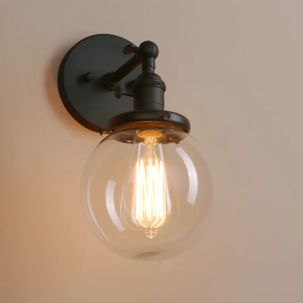  5.9'' Vintage Wall Lamp Modern Glass Wall Sconce Wall Lights Fixtures luminaire Loft Bedside Mirror Lamp Stair Lights