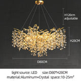 Modern Luxury LED Crystal Chandelier - Elegant Hanging Light for Living Room