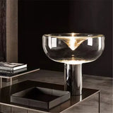 Nordic Design LED Desk Lamp Luxurious Transparent Glass Floor Lamp Creative Bedroom Desk Marble Room Decoration Lighting Fixture