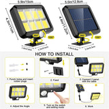 Solar Lights Outdoor PIR Motion Sensor COB Solar Led Light Outdoor Powered By Sunlight Wall Street Lamp Waterproof Home Garden