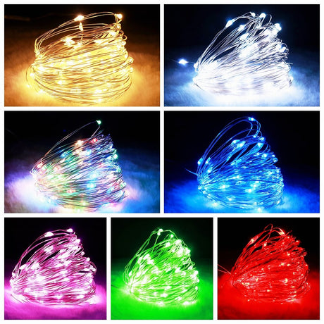 Led Strings Garland Fairy Lights Copper Wire 1M 2M 5M10M Battery Lighting Garland for Christmas Bedroom Wedding Party Decoration