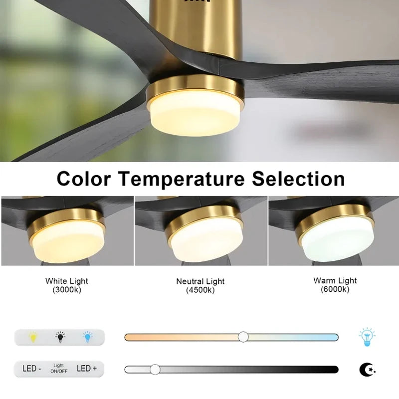 Sofucor Modern 52-inch ceiling fan with LED DC 6-speed high wind speed with remote control