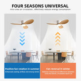 36/42 Inch Modern Ceiling Fan w/Light, 6-Speed DC Motor, Remote, Ultra Quiet, 3-Color Dimmable 18W for Bedroom/Living Room