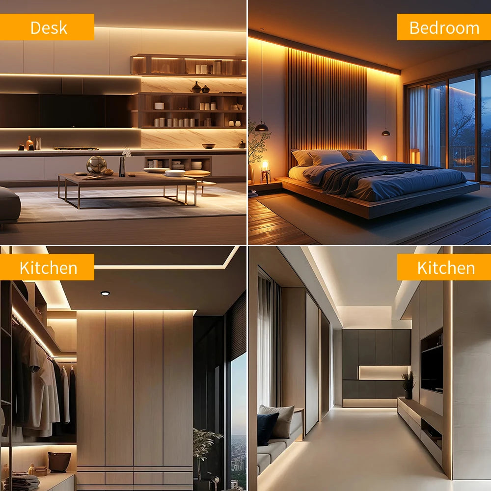 Ultra Bright COB LED Strip 1600LEDs/m 3000K 4000K 6500K High Density Flexible Dimmable Led Light 4300 lumen/m 30mm PCB DC24V 1-5