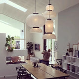 Japanese Wabi-Sabi Rice Paper LED Pendant Light - Organic White Paper Lantern Chandelier Fixture for Living Room Ceiling Decor
