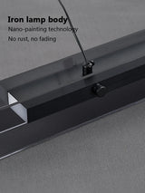 Linear Dining room chandelier kitchen island lighting dining table bar lamp led long strip modern lamp glass Pendant light black