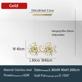 Nordic LED Chandelier Stainless Steel Chrome Leaf Personality Art Decors Living Dining Room Bar Table Hanging Lighting