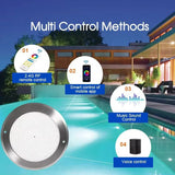 Ultra-Thin 18W 35W Stainless Steel Underwater Pool Lights RGB DC12V/24V Phone Tuya WIFI Controller Music IP68 Pipe Piscina Lamp