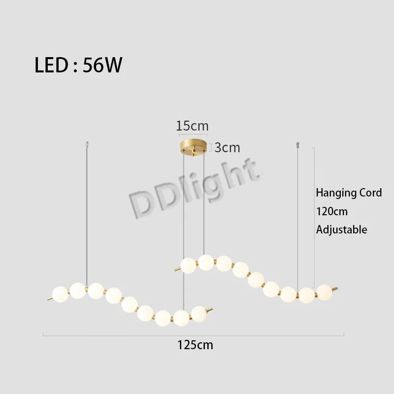 2025 Modern Magic Bean LED Ceiling Chandeliers All Copper White Ball Lustres Hanging Lights Home Decor Suspension Light Fixtures