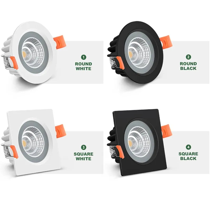 Led Downlight IP65 Waterproof 220v 110v 7W 12W 15W Recessed Ceiling Spot Lights Down Light Led Spot Lamp Spotlight for Bathroom