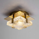 Modern Clear Crystal Ceiling Lamp Gold Metal Bedroom Kitchen Parlor Lighting Fixtures