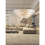 Gray Glass Ceiling Chandeliers 2025 Classic Round Hanging Lamps for Ceiling Home Decoration Lighting Gold Lustres Lamparas