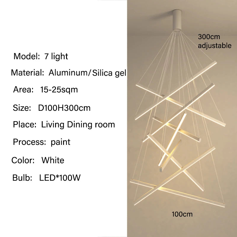 Modern Led Chandeliers Living Dining Room Kitchen Lighting Decor Lustre Pendant Lamp Indoor Duplex Hall Hanging Lights Fixture