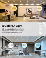 6-Pack 6-Inch LED Retrofit Night Light Downlight - 1000LM CCT Selectable
