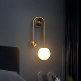 Modern Gold Glass Globe Wall Sconce - Elegant LED Lamp for Bedroom & Living Room