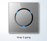  Universal Round Tempered Glass Home Wall Switch Panel LED Indicator Black/Grey/Gold/White 250V 86mm*86mm Wall Light Switch