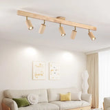 2026 Nordic Walnut Wood Ceiling Chandelier For Living Room Dining Room Aisle Entrance Corridor Lamps With Spotlights For Wall Pi