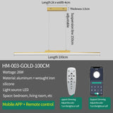 Modern Minimalist LED Pendant Light for Dining Room Adjustable Linear Chandelier in Gold Dimmable Hanging Lamp Fixture for Home