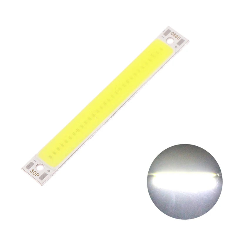 3V-4V DC 60mm 8mm LED COB Strip 1W 3W Warm Cold White Blue Red COB LED Light Source For DIY Bicycle Work Lamp