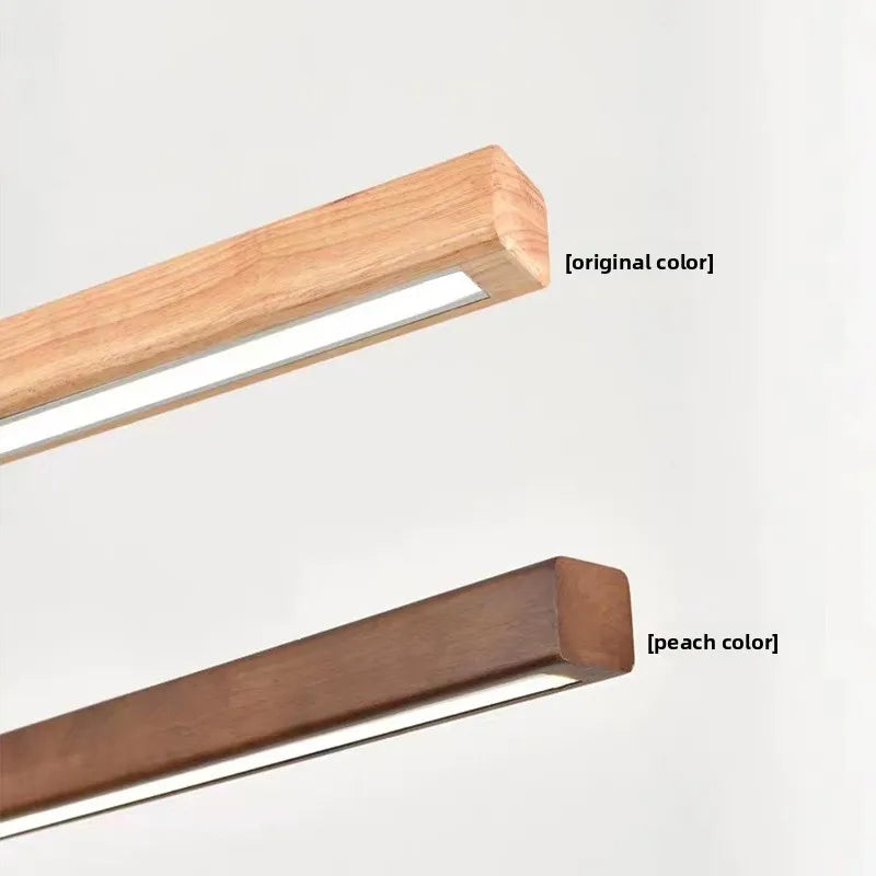 Japanese Pendant Light Black Walnut Fashion Home Design Nordic Long Strip Light Office Simple Wooden Dining Table Light