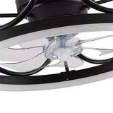 Modern Black/Gold 22 Inch Crown Shape LED Ceiling Fan Light with Remote Control for Bedroom Living Room