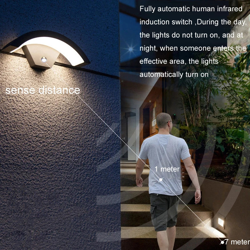 Modern Outdoor Wall Light Waterproof IP65 Motion Sensor Led Outdoor Lighting Porch Lights Balcony Garden Light Outside Wall Lamp