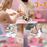 31IN Foldable Half-Moon LED Nail Desk Lamp - 3400LM Dimmable Light with Phone Stand