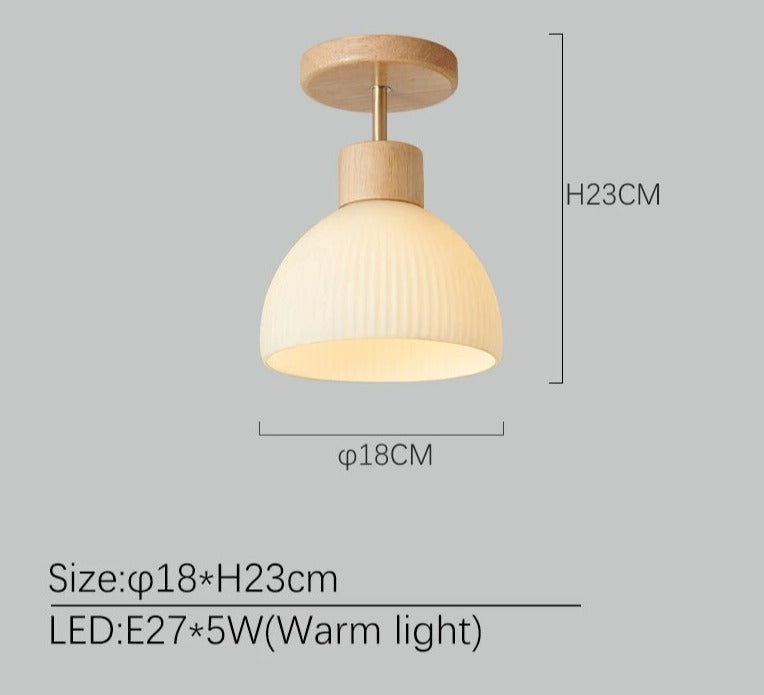 BOTIMI Wooden Ceiling Lights For Corridor White Glass Lampshade Dressing Room Surface Mounted wood Lamp Indoor Lighting