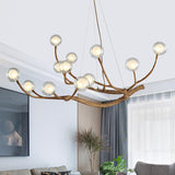 Modern 12 LED Chandelier Glass Bubble Lamp Tree Branch Hanging Ceiling Light 36W