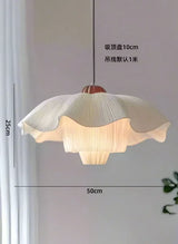 Nordic French Petal Shape Chandelier Simple Romantic Cream Style Lighting for Living Room Master Bedroom Home Decor Elegant