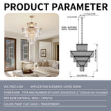 Luxury Golden Crystal Chandelier Modern Chandeliers Lights Fixture Hanging Pendant Light Fixture Dia 23.6 Inch