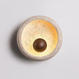 Mid-Century Solar Eclipse LED Wall Lamp - Wabi-Sabi Retro Ambient Sconce Light Fixture for Bedroom Bedside, Living Room Accent & Staircase