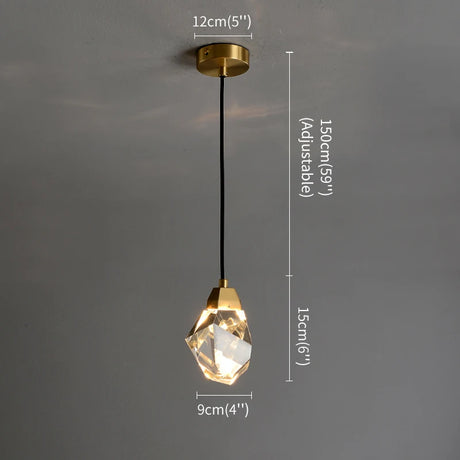 Copper Luxury Wall Light Modern Diamond Design Crystal Wall Lighting Bedroom Bedside Lamp Fixture Clear Cristal Led Wall Sconce