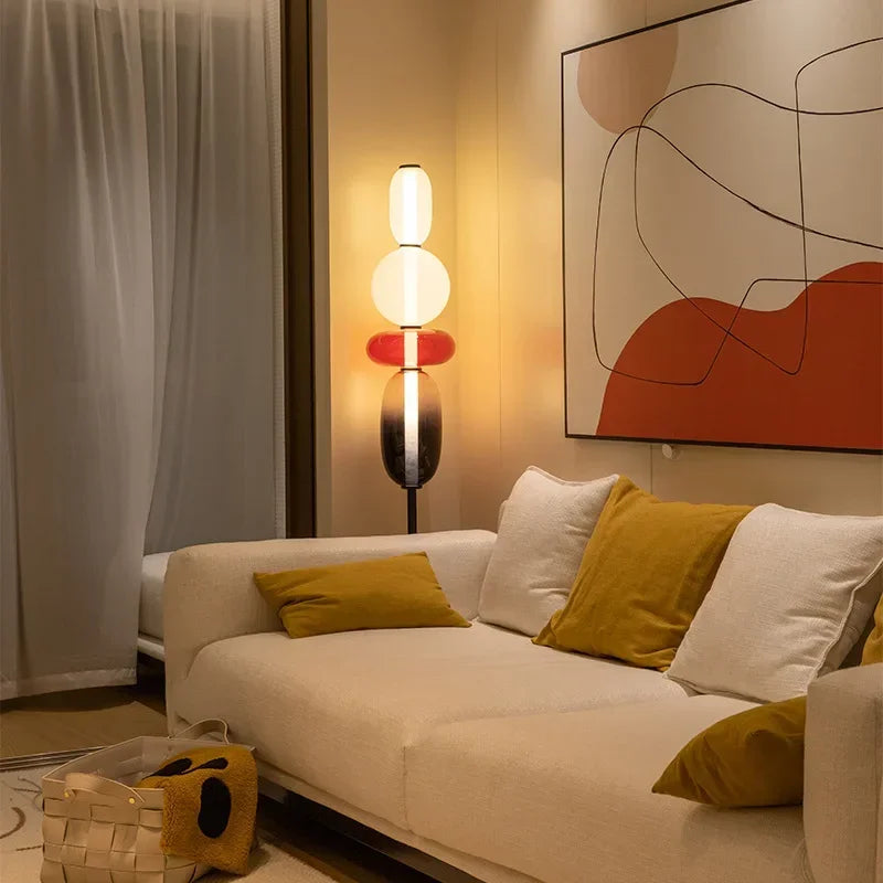 Italian Creative Colored Glass Designer LED Floor Light Living Room Bedroom Study Table Lamp Indoor Lighting Decors Candy Lights
