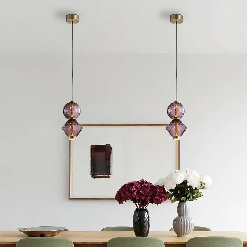 Italian Gusto Creative Glass LED Pendant Lamp - Modern Designer Chandelier Hanging Light for Kitchen Island, Dining Table & Bedroom