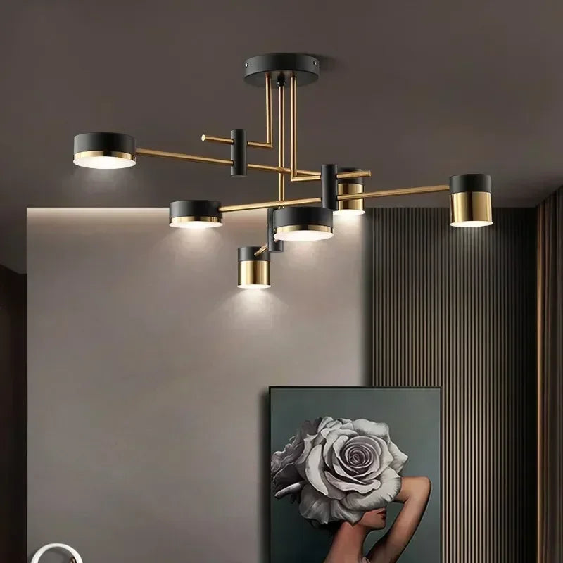 Modern Home Decoration Pendant Light Simple Fashionable Nordic Black Gold Led Lamp Living Room Dining Bedroom Salon Chandeliers