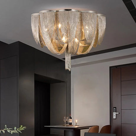 Nordic Design Italian Chain Chandelier Luxury Chandelier Tassel Lighting Home Deco Living Room Dining Room Restaurant Decoration
