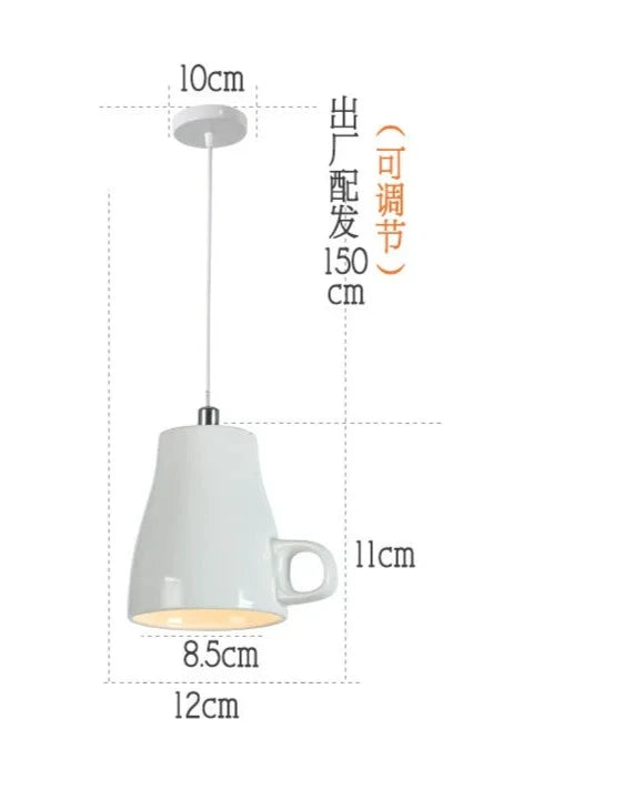 Modern Tea Cup Teapot Hanging Lamp Ceramic Led Pendant Lights Dining Room Kitchen Home Decors Luminaire Lighting Fixtures