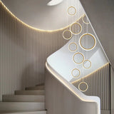 Modern Long Spiral Chandelier - Grand Staircase Pendant Lamp for High Ceilings
