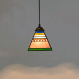 Colorful Mediterranean Style Bohemia Lamp Stained Glass Shade Mosaic Pendant Light for dining room bar lighting