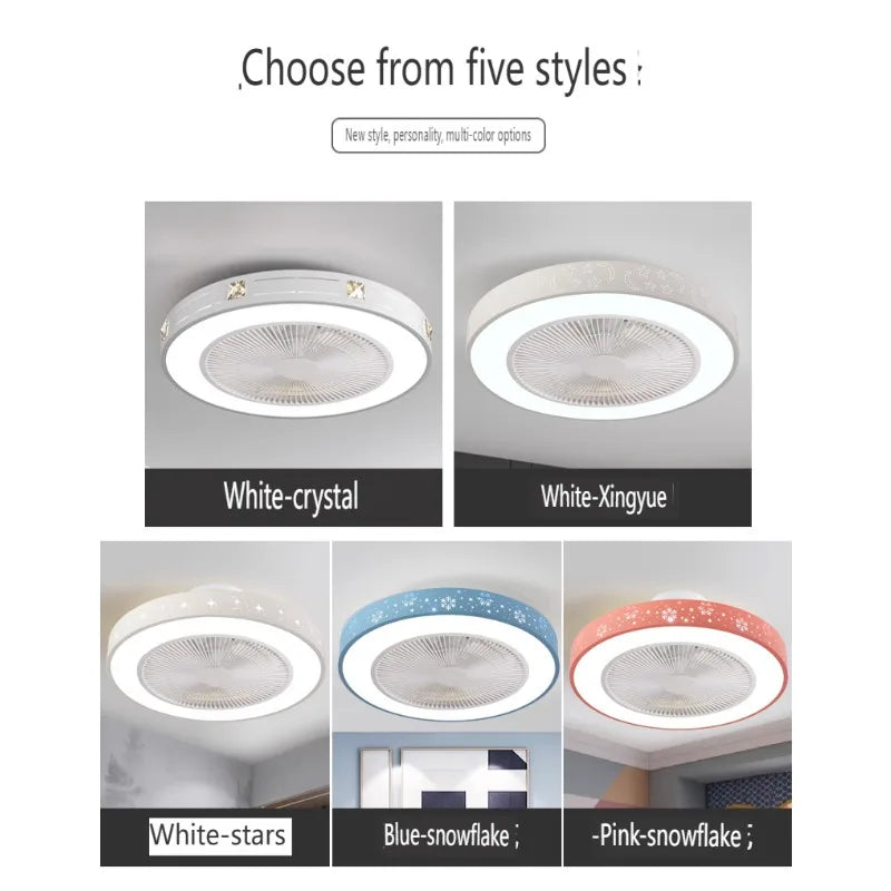 Modern ceiling fan lights for bedrooms, living rooms, dining rooms, invisible ceiling fans, Nordic minimalist and silent 110V 220V